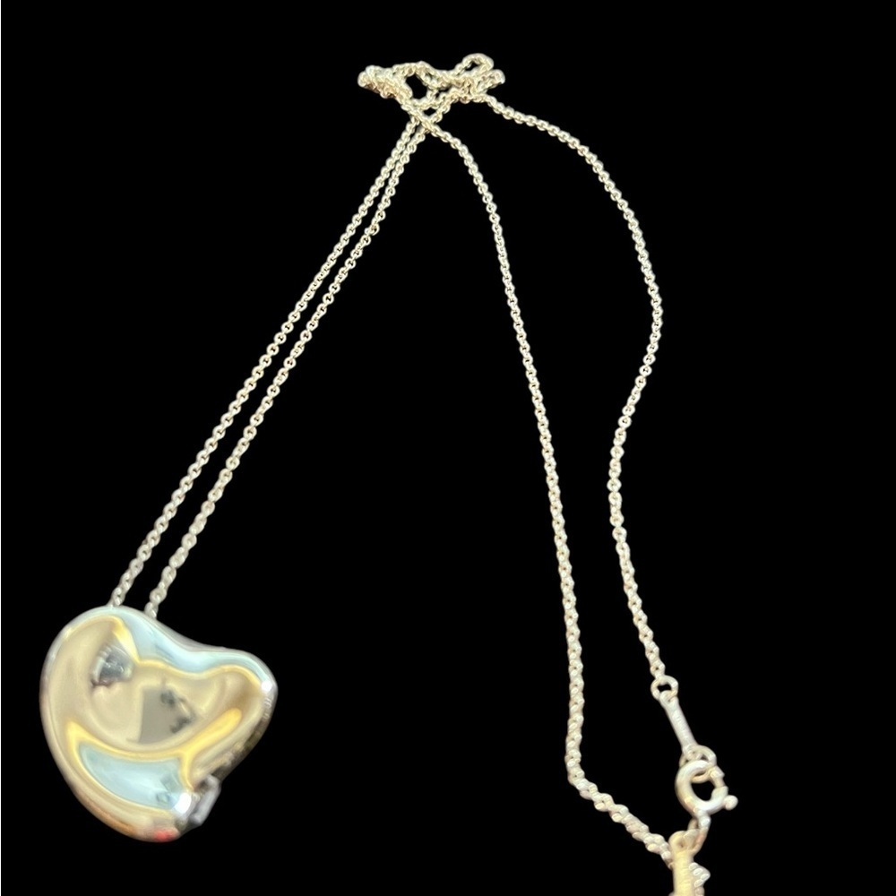 Tiffany & Co. Silver Large Full  Heart Necklace - Picture 11 of 11